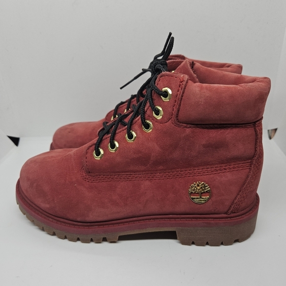 Timberland youth premium 6 inch waterproof boot red size 2.5 - Picture 4 of 11